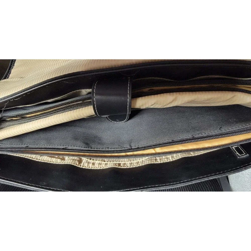 Targus Black Women's Laptop Bag Nylon Vegan Leather 16x13x3 in Double Handles - Picture 8 of 11